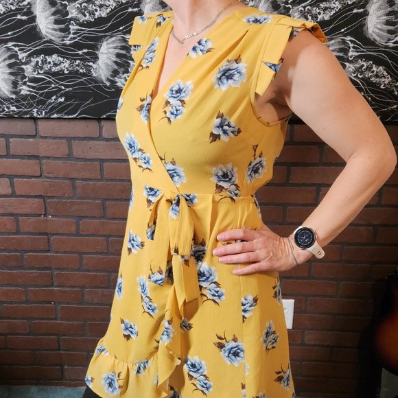 Mustard Yellow Monteau Dress - Picture 2 of 3